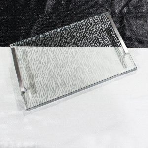 Lucite Challah Board - The Wave Silver Black